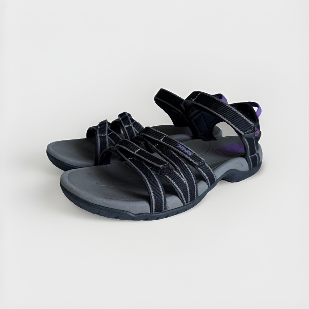 Teva Tirra Women's US 10 Black Gray Purple Sport Hiking Sandals 4266